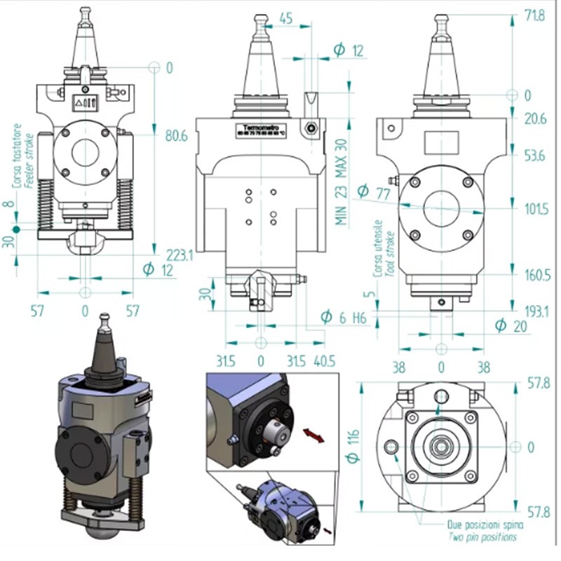 Agregat CNC ISO30/ nóż oscylacyjny H6314H0354 | Producent CORMAK