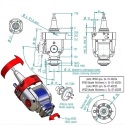 Testa angolare CNC CORMAK ISO30/ER25 0–180° B6314B0036 - 