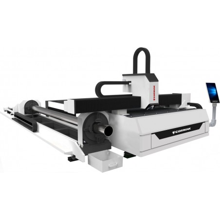 Laser światłowodowy z przystawką do cięcia rur i profili FIBER LF3015EPR 6000W uchwyt 170mm
