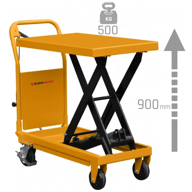 Wózek nożycowy platformowy TA50 (udźwig 500 kg, podnoszenie 855 mm) - Wózek nożycowy platformowy TA50 (udźwig 500 kg, podnoszenie 855 mm) -