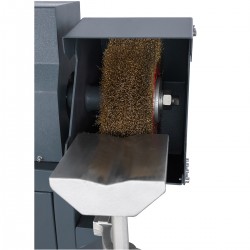 Smerigliatrice professionale a doppia ruota con spazzole CORMAK BMS2080 con basamento e aspiratore trucioli metallo MDC1500 400V - 