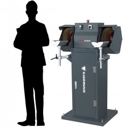 Broyeur à brosse professionnel à double disque BMS2080 avec base - 