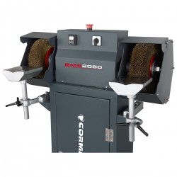 Industrie-Doppelschleifmaschine CORMAK BMS2080 mit Untergestell & Absauganlage für Metallspäne MDC1500 400V - 