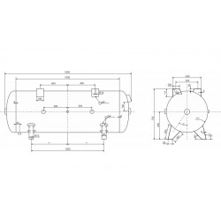Compressore a vite con essiccatore e serbatoio 500L CORMAK LUFT 1000 COMPACT 950L/min 7.5kW - 