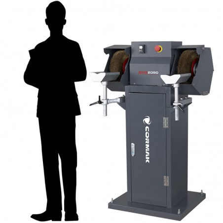 Professional double-disc brush grinder BMS2080 with a base