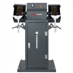 Smerigliatrice industriale a doppio disco a spazzole / sbavatrice CORMAK BMS2080 con base - 