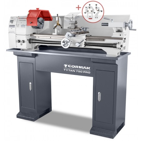Conventional Universal Lathe CORMAK TYTAN 250x750 PRO 400V with Stand
