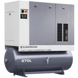 Screw Compressor with Dryer, Inverter and 270L Tank CORMAK LUFT 1000 VSD COMPACT 950L/min 7.5kW - 