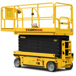 Podnośnik nożycowy podest ruchomy elektryczny PNE12 (udźwig 320kg, podnoszenie 12m) - 
