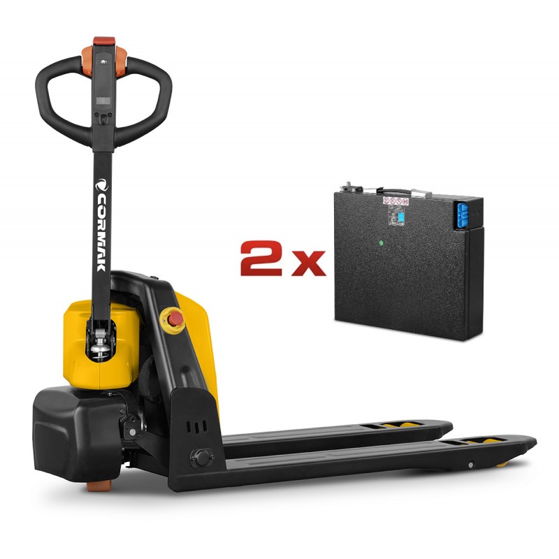 Transpallet elettrico CORMAK Q15-3 1500kg Li-Ion + batteria aggiuntiva (sollevamento e traslazione elettrici) - 
