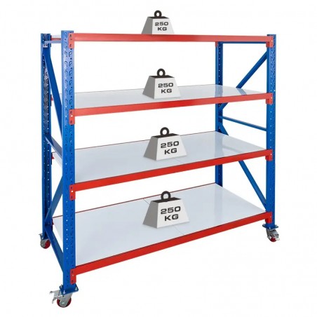 Mobilny regał magazynowy RMM190822/4 (1900x800x2200mm)