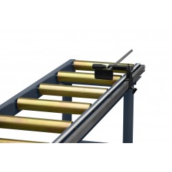 1 m, 6 Rollers Conveyor with Length Stop - Roller tables 1 m with longitudinal fence