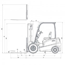 Electric masted forklift WS20E45 (capacity 2000 kg, lifting 4500 mm) - 