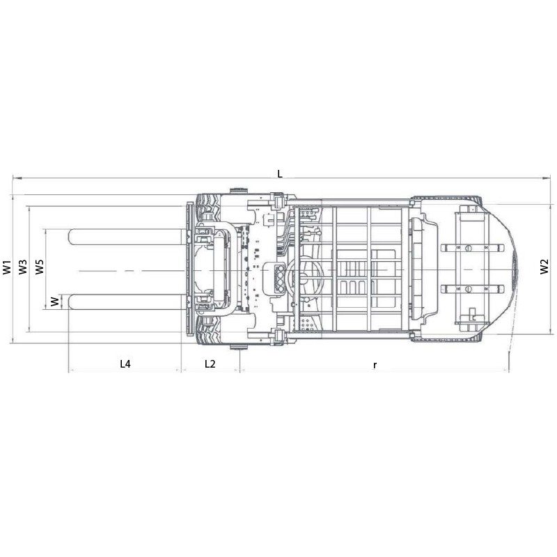 Wózek widłowy masztowy LPG TRIPLEX WS25L45 (udźwig 2500 kg, podnoszenie 4500 mm)