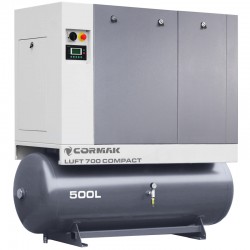 Compressore a vite con essiccatore e serbatoio 500L CORMAK LUFT 700 COMPACT 650L/min 5.5kW - 