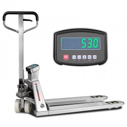 Transpallet in acciaio inox con bilancia elettronica CORMAK SP2000-304 2000kg (sollevamento e trazione elettrici) - 