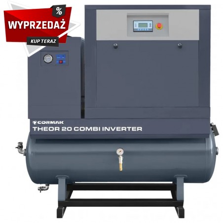 Satz Schraubenkompressor THEOR 20 COMBI-500 INVERTER 15kW 2000L/min + Kältetrockner N20S + 500L Druckluftbehälter