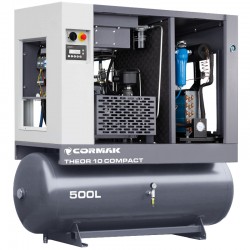 Satz THEOR 10 COMPACT Schraubenkompressor 7,5kW 750L/min + Kältetrockner N10S + 500L Druckluftbehälter - 