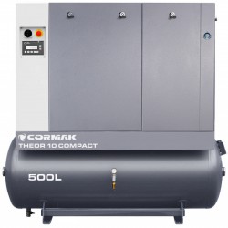 Satz THEOR 10 COMPACT Schraubenkompressor 7,5kW 750L/min + Kältetrockner N10S + 500L Druckluftbehälter - 