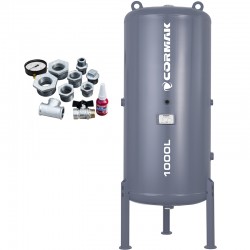 Compressore a vite con essiccatore N10S e serbatoio verticale 1000L CORMAK LUFT 1000 VSD+PM 950L/min 7.5kW - 