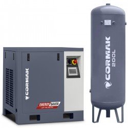 Schraubenkompressor mit 200L vertikalem Druckluftbehälter CORMAK LUFT 700 VSD+PM 650L/min 5.5kW - 