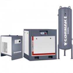 Sprężarka śrubowa THEOR 20 - 15kW - 2000 L/min. + Osuszacz ziębniczy N20S + Butla pionowa na sprężone powietrze 500 L - 