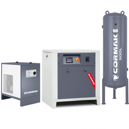 Screw Compressor Set CORMAK LUFT 700 with IZBERG N10S Air Dryer and 500 L Air Tank