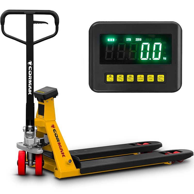 Wiegehubwagen CORMAK SP2500 SUPER mit elektronischer Waage (Tragkraft 2500kg) - 