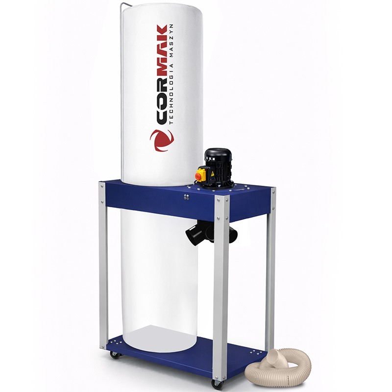 Aspiratore per trucioli, segatura e polvere di legno CORMAK FM340 400V con tubo antistatico 3 m - 