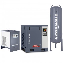Screw Compressor with N10S Dryer and 500L Vertical Tank CORMAK LUFT 1000 VSD+PM 950L/min 7.5kW - 