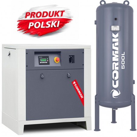 Schraubenkompressor mit 500L vertikalem Druckluftbehälter CORMAK LUFT 700 650L/min 5.5kW