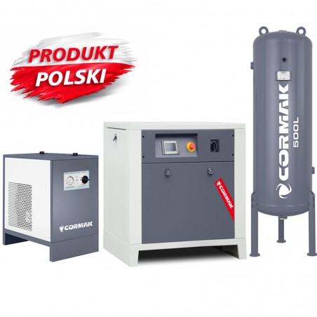 Schraubenkompressor mit Frequenzumrichter, Kältetrockner IZBERG N10S und 500L Druckluftbehälter LUFT 1000 950L/min 7.5kW