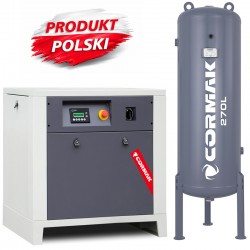 Schraubenkompressor mit 270L vertikalem Druckluftbehälter CORMAK LUFT 700 650L/min 5.5kW - 