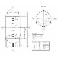 Vertical Compressed Air Receiver for Screw Compressor 2000L 11bar CORMAK - 