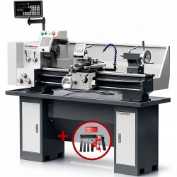 Conventional Universal Metal Lathe CORMAK TYTAN330L 330x915 400V with Stand, Cutting Tools and Live Centre - 