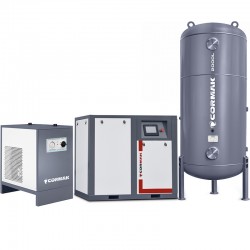 Variable Speed Screw Air Compressor THEOR 50 37kW 7000L/min with N50S Refrigerated Air Dryer and 2000L Air Receiver - 