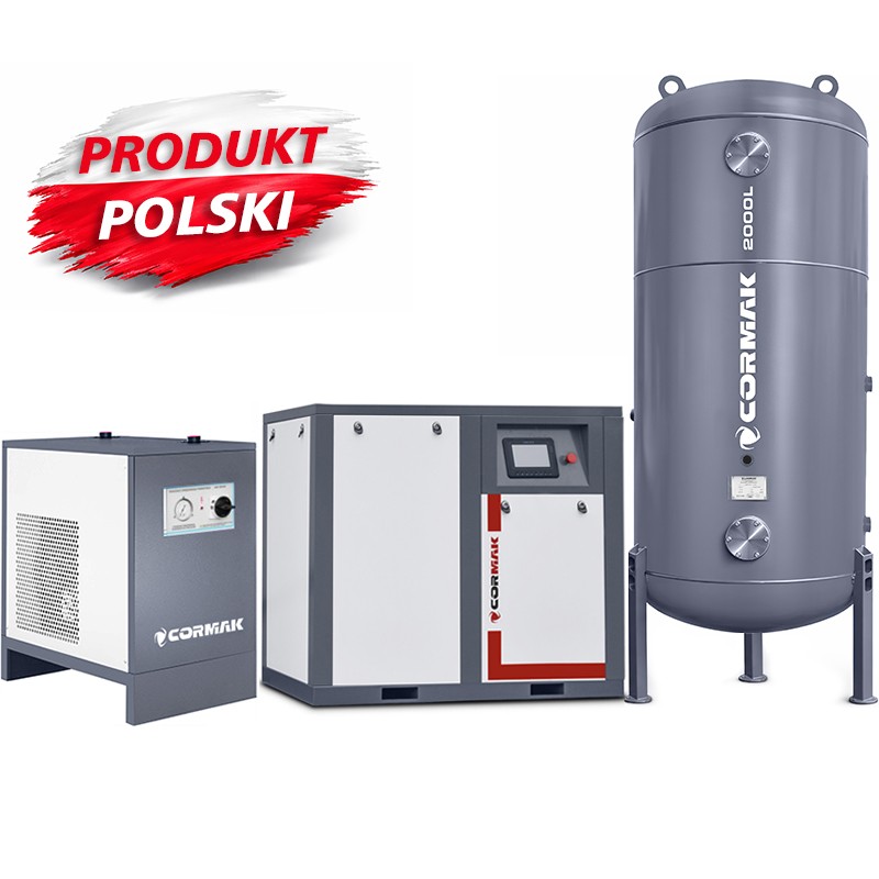 Compressore a vite con inverter THEOR 50 - 37kW - 7000L/min + Essiccatore frigorifero N50S + Serbatoio 2000L - 