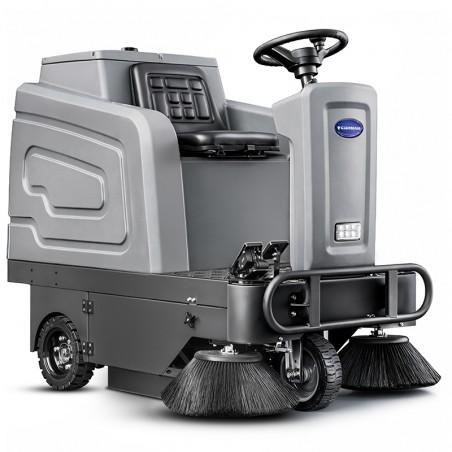 Elektrische Aufsitz-Kehrmaschine CORMAK mit Sprühsystem 7500m²/h