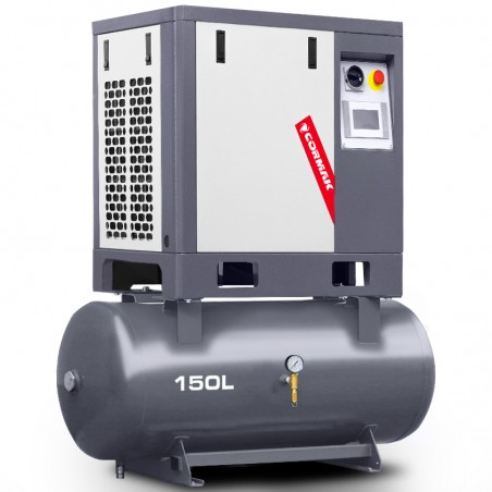 Schraubenkompressor auf horizontalem 150L Druckluftbehälter CORMAK LUFT 400 3,0kW 230V 380L/min