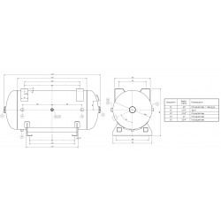 Schraubenkompressor auf horizontalem 150L Druckluftbehälter CORMAK LUFT 400 3,0kW 230V 380L/min - 