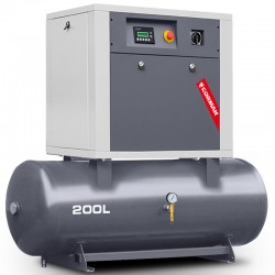 Screw Compressor on 200L Horizontal Receiver CORMAK LUFT 700 5.5kW 400V 650L/min - 
