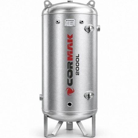 Vertikaler verzinkter Druckluftbehälter CORMAK 2000L 11bar für Kompressoren
