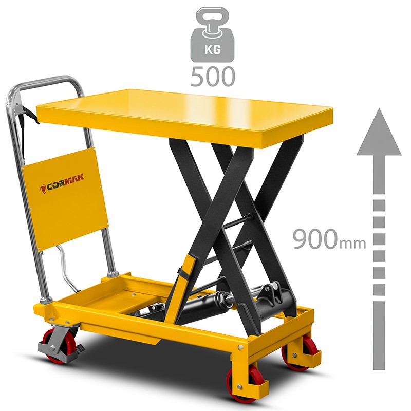 Wózek nożycowy platformowy TA50 (udźwig 500 kg, podnoszenie 900 mm)