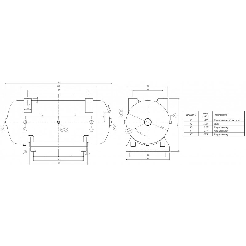 Sprężarka śrubowa na zbiorniku poziomym 200L - LUFT 700 VSD+PM 5,5kW 400V - 650 L/min