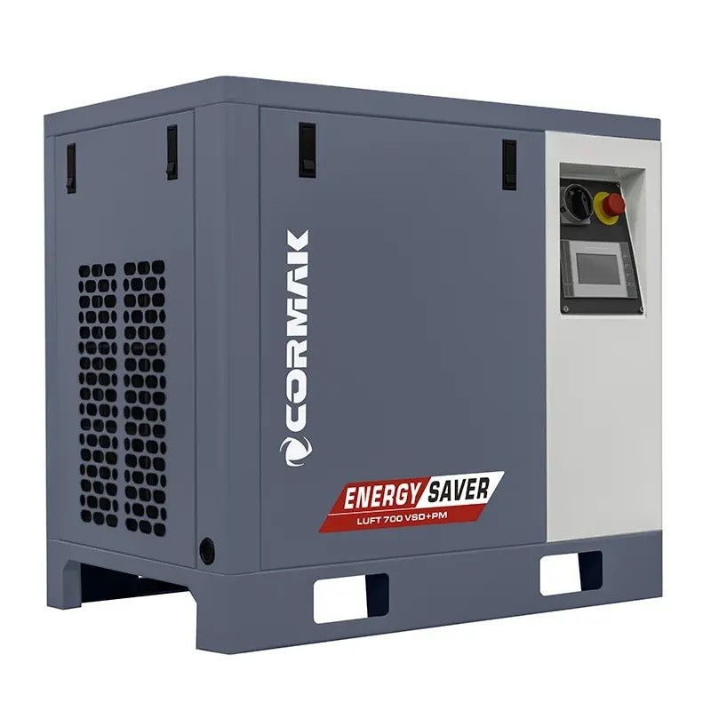 Sprężarka śrubowa na zbiorniku poziomym 200L - LUFT 700 VSD+PM 5,5kW 400V - 650 L/min