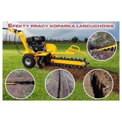 KOPARKA ŁAŃCUCHOWA 15KM DO WYKOPÓW LINIOWYCH POD KABLE RURY WYKOP 100X600MM GF1500 - 