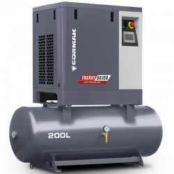 Sprężarka śrubowa na zbiorniku poziomym 200L - LUFT 700 VSD+PM 5,5kW 400V - 650 L/min