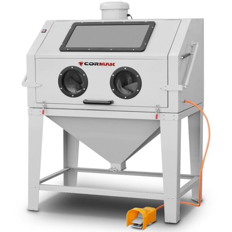 Piaskarka kabinowa 450 L - górne otwarcie KDP450TOP + odciąg DC15 | Producent CORMAK