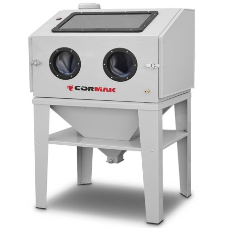 Piaskarka kabinowa 350 L - boczne otwarcie KDP350 + odciąg DC15 | Producent CORMAK
