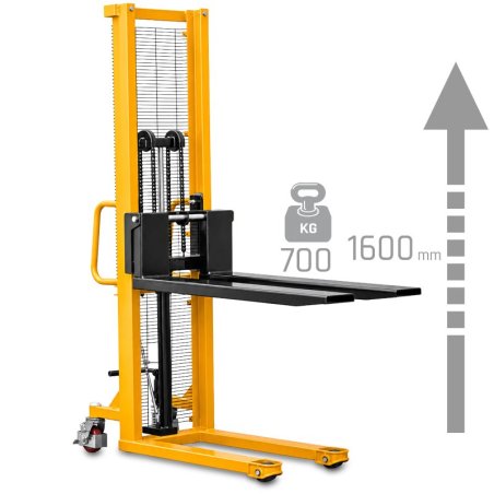 Masztowy wózek paletowy P716 (udźwig 700 kg, podnoszenie 1600 mm) | Producent CORMAK